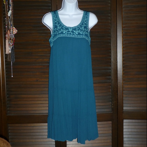 DEMOCRACY Teal Blue Tank Dress, Zip Back, XS, EUC - Picture 1 of 7